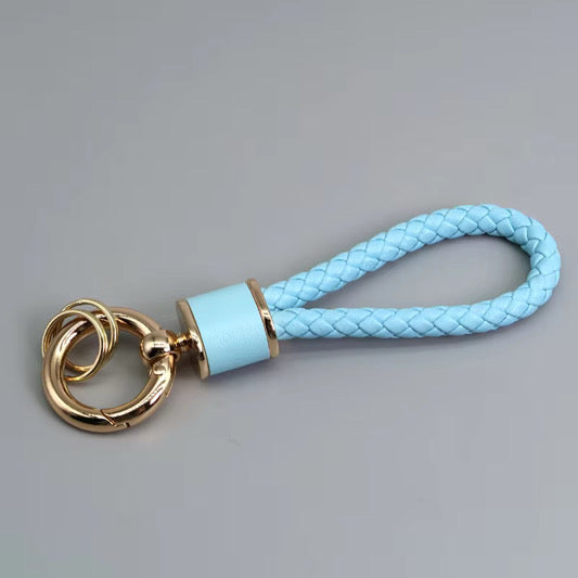 Taschenanhänger geflochtenes Lederband