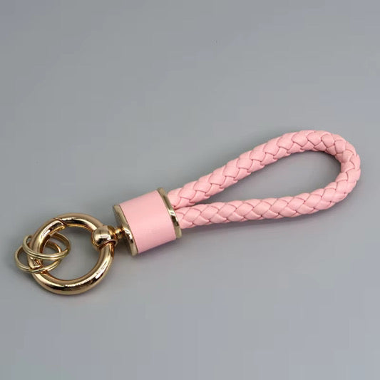 Taschenanhänger geflochtenes Lederband