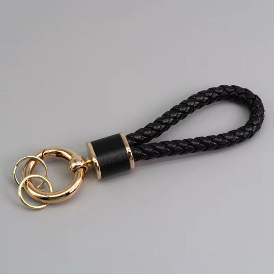 Taschenanhänger geflochtenes Lederband