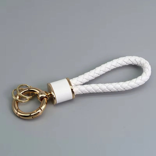 Taschenanhänger geflochtenes Lederband