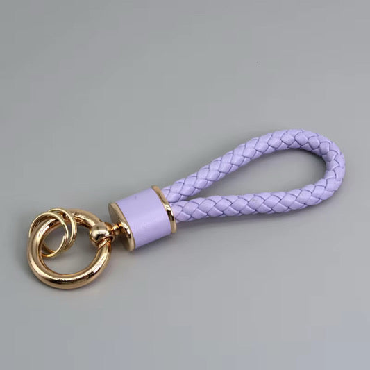 Taschenanhänger geflochtenes Lederband